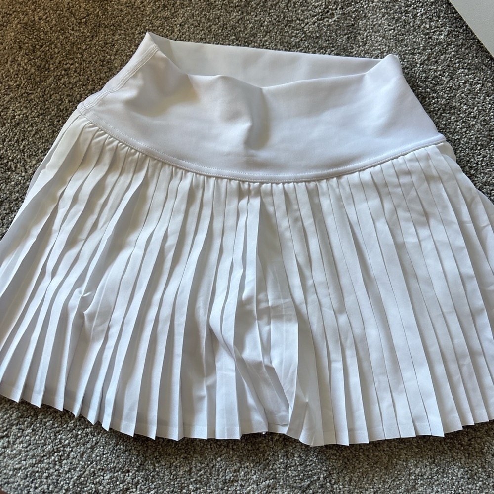 ALO Yoga White Mini Skater Skirt